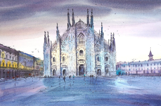Original Watercolor Painting | Duomo di Milano Milan Cathedral Handmade Artwork
